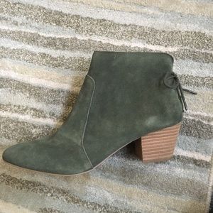 Brand New Tahari Olive Green Lace Up Back Booties